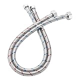 BWE 24" Length Faucet Connector, Braided Stainless Steel - 3/8" Female Compression Thread x 1/2" I.P. Female Straight Thread, x 2 Pcs (1 Pair)
