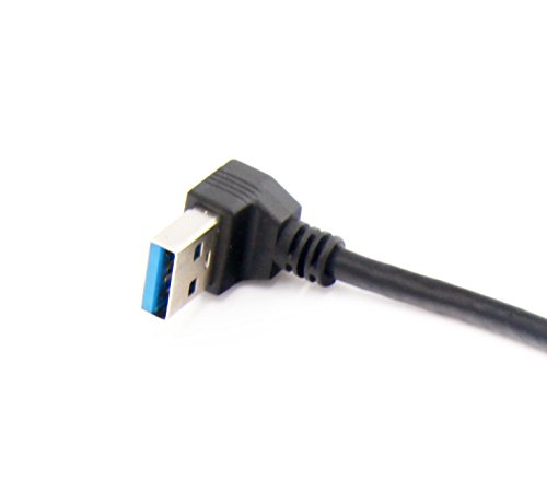 WAWPI USB 3.0 Right Angle 270 Degree Extension Cable Male to Female Adapter Cord, Length: 24cm