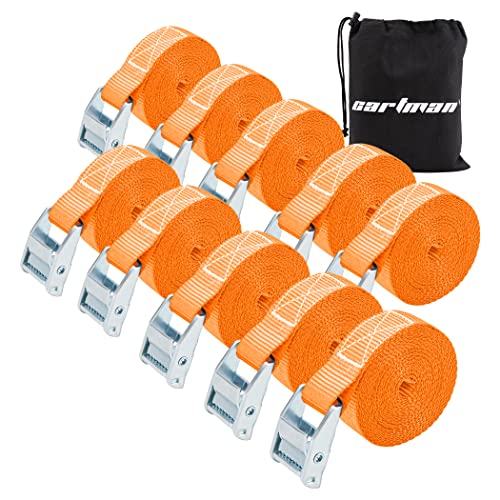 10pk Orange : Cartman 1" x 12' Lashing Straps up to 600lbs, 10pk in Carry Bag