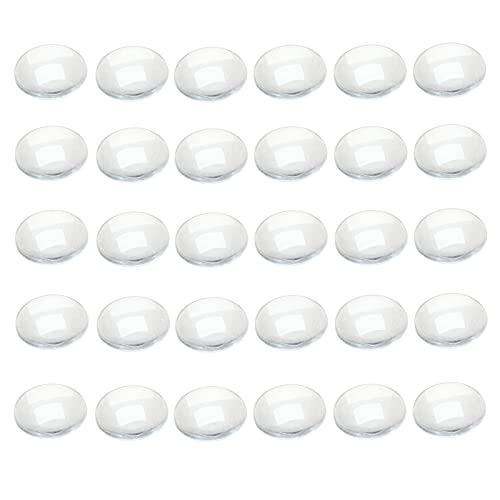 Glass Cabochons Dome Tiles, 30PCS 20mm, Thickness 5.8mm, Clear Round Flat Back Dome Cabochons Set for DIY Craft Photo Charms, Cameo Pendants, Rings, Necklace and Jewelry Making