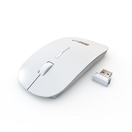 SOON GO Wireless Computer Mouse for Laptop Nltra-Thin USB Cordless Mouse Slim Mice with 3 Adjustable DPI for Laptop Notebook PC White Color