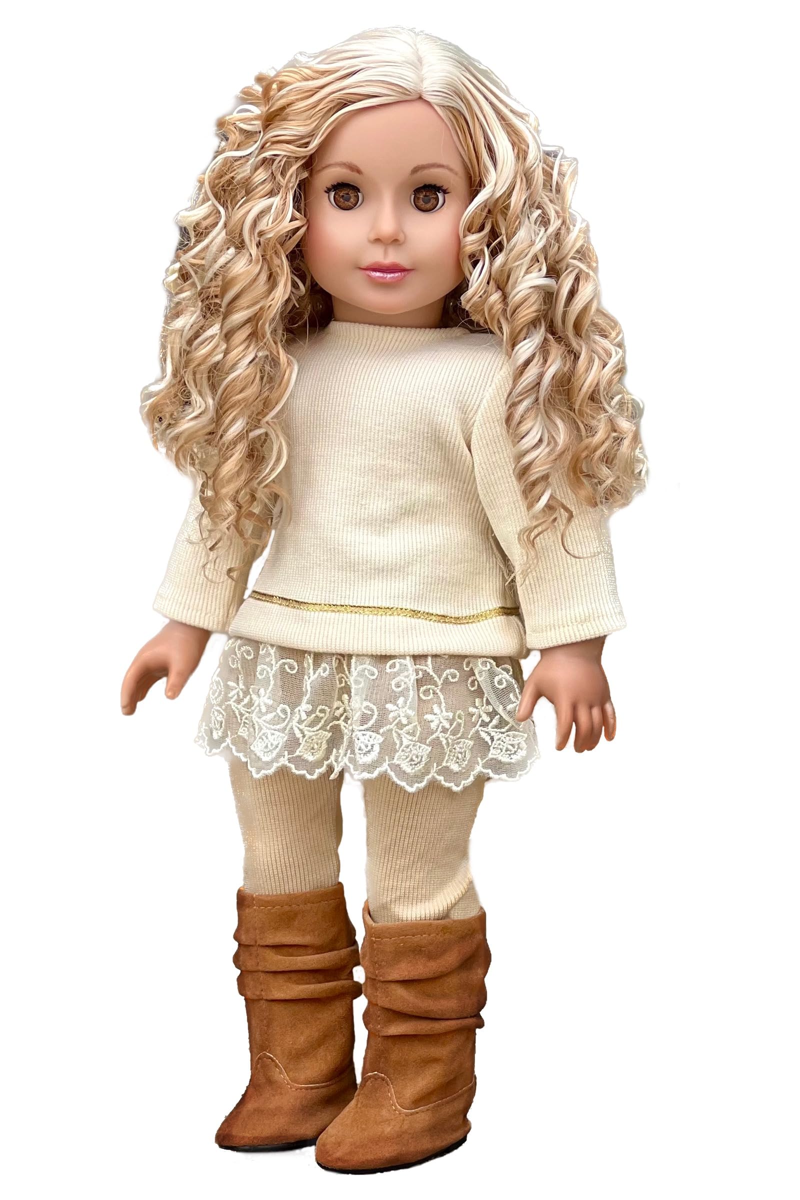 - Romantic Melody - 3 Piece Outfit - Tunic, Leggings and Boots - Clothes Fits 18 Inch Doll (Doll Not Included)