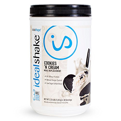 IdealShake Meal Replacement Shakes |11-12g of Healthy Whey Protein Blend | Promotes Weight Loss | 22 Essential Vitamins & Minerals | 5g of Fiber | Cookies N' Cream | 30 Servings