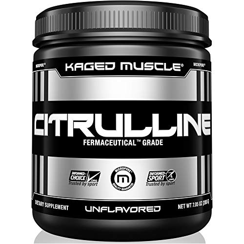KAGED MUSCLE, Premium L-Citrulline Powder, Enhance Muscle Pumps, Improve Muscle Vascularity, Nitric Oxide Booster, Citrulline, Unflavored, 100 Servings