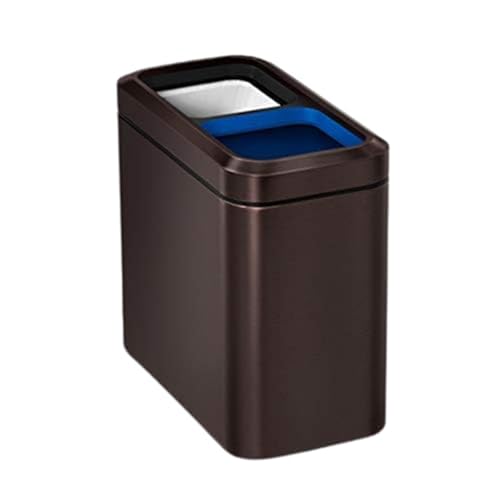 simplehuman CW2037 20L (10/10) Slim Open Bin, Dark Bronze Stainless Steel, W 22.0cm x H 38.7cm x D 42.5cm
