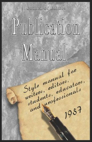 Publication Manual of the American Psychological Association: Special Edition by American Psychological Association (2006-08-04)