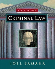 Criminal Law by Joel Samaha (1998-07-17)