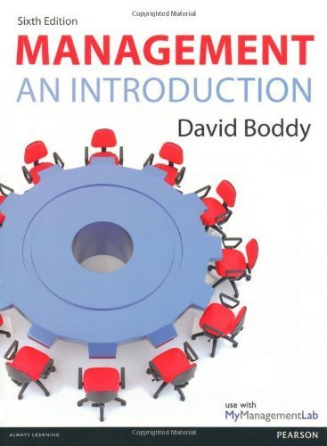 Management: An Introduction, 6th ed. by David Boddy (2013-12-15)