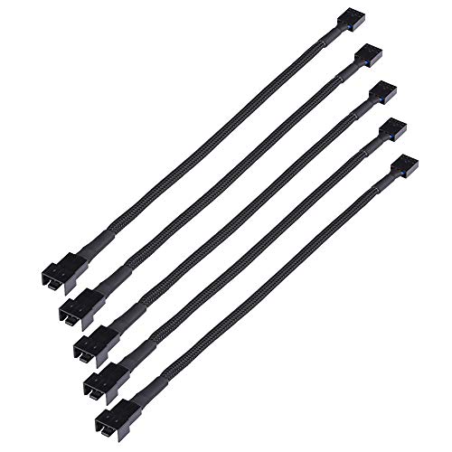 Lost Ocean 12" 4 Pin PWM Connector Case fan Extension Power Cable for Computer 5-Pack