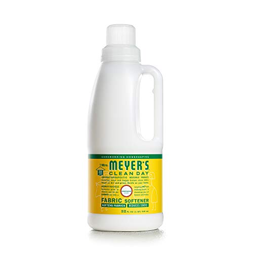 Mrs. Meyerâ€™s Clean Day Liquid Fabric Softener, Cruelty Free Formula Infused with Essential Oils, Paraben Free, Honeysuckle Scent, 32 oz (32 Loads)