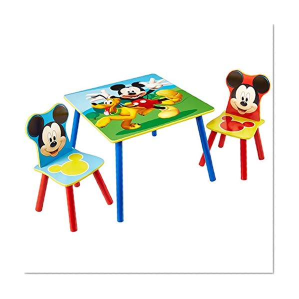 Disney Table avec 2 Chaises, Bois Dense, Rouge, 63 x 63 x 45 cm