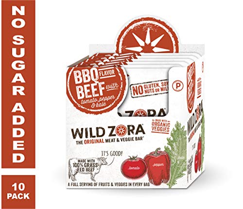Book Cover Wild Zora - BBQ Beef - Meat and Veggie Bars (10-pack)
