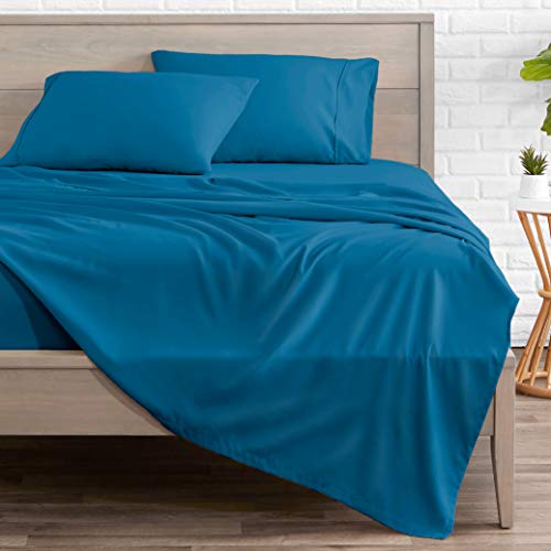 Book Cover Bare Home Kids Twin Sheet Set - 1800 Ultra-Soft Microfiber Bed Sheets - Double Brushed Breathable Bedding - Hypoallergenic â€“ Wrinkle Resistant - Deep Pocket (Twin, Medium Blue)