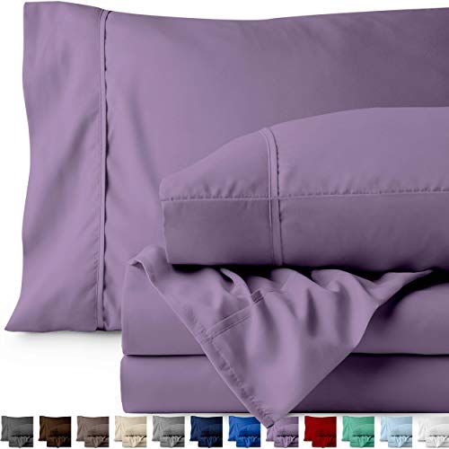 Book Cover Bare Home Twin Sheet Set - 1800 Ultra-Soft Microfiber Bed Sheets - Double Brushed Breathable Bedding - Hypoallergenic - Wrinkle Resistant - Deep Pocket (Twin, Lavender)