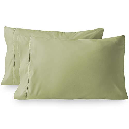 Book Cover Bare Home Premium 1800 Ultra-Soft Microfiber Collection Pillowcase Set (Standard Pillowcase Set Of 2, Sage)