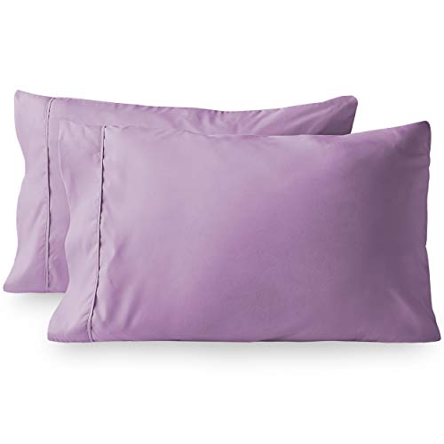 Book Cover Bare Home Microfiber Pillow Cases - Standard/Queen Size Set of 2 - Cooling Pillowcases - Double Brushed - Lavender Pillowcases 2 Pack - Easy Care (Standard Pillowcase Set of 2, Lavender)