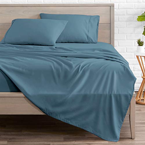 Book Cover Bare Home Twin XL Sheet Set - College Dorm Size - Premium 1800 Ultra-Soft Microfiber Sheets Twin Extra Long - Double Brushed - Hypoallergenic - Wrinkle Resistant (Twin XL, Coronet Blue)