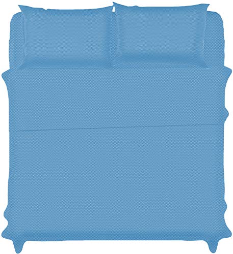 Lux Decor Collection Bed Sheet Set â€“ 4 PC Bed Sheets - Brushed Microfiber - (Queen Size, Checkered Blue)