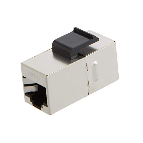 CableCreation 10-Pack Cat6 Shielded Inline Modular Coupler with Keystone Latch, RJ45 Modular Coupler for Panel Connection,Cat6 8P/8C Female to Female Class E