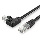 CableCreation CAT6 Ethernet Patch Cable RJ45 LAN Cable Gigabit Network Cord 90 Degree Right Angled, Bandwidth up to 250MHz 1Gbps for PC, Router, Modem, Printer, Xbox, PS5, PS4, 10 Feet, Black