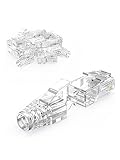 CableCreation RJ45 Connectors, 100-Pack Cat6 Connector, Cat6/Cat5 8P8C Modular Plug Ends with Relief Boots for Solid Wire and Standard Cable, Transparent
