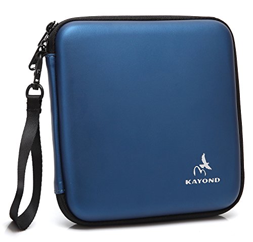 KAYOND Portable Hard Carrying Travel Storage Case for External USB, DVD, CD, Blu-ray Rewriter/Writer and Optical Drives (Blue)