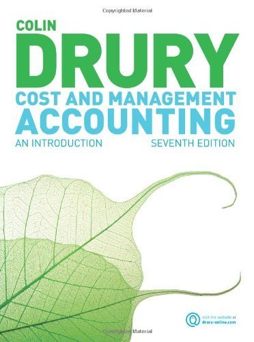Cost and Management Accounting by Colin Drury (2011-03-23)