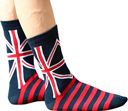 3 Pairs 2 Pairs or 1 Pairs Women Flag Print Colorful Funky Casual Cotton Crew Socks