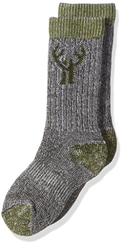 2 Pack Huntworth Boy's Merino Wool Blend Sock, Olive, Small