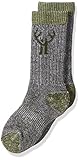 2 Pack Huntworth Boy's Merino Wool Blend Sock, Olive, Small
