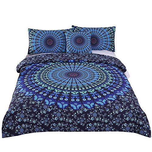 Book Cover Sleepwish Duvet Cover Colorful Mandala Bedding 4 Pcs Bohemian Bedding Full Size Blue Paisley Bedspread