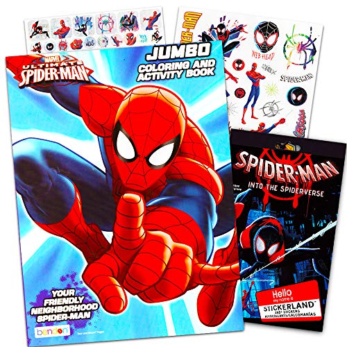 Book Cover Marvel Spiderman Coloring Book with Over 270 Spiderman Stickers & Bonus Superhero Sticker by Comics