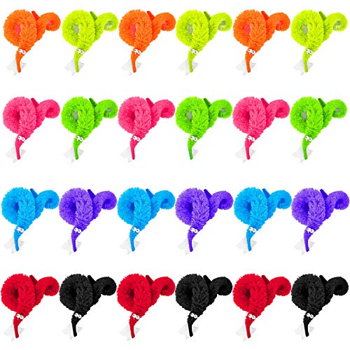 HAPTIME Worm on a String, Fuzzy Worms with Wiggle Eye, Trick Toy, Pet Toy, Classic Party Favors Bag Fillers Christmas Stocking Stuffer Gifts 24 PCS