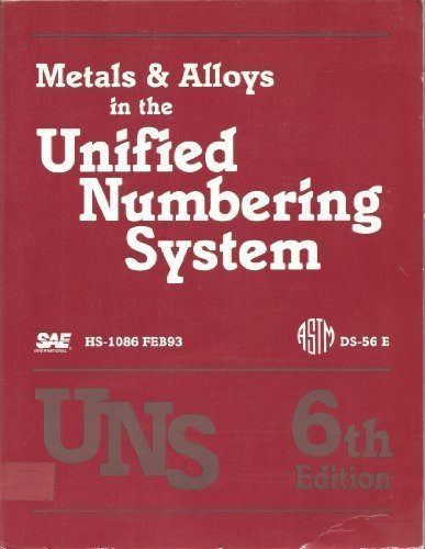 Metals and Alloys in the Unified Numbering System by Society of Automotive Engineers