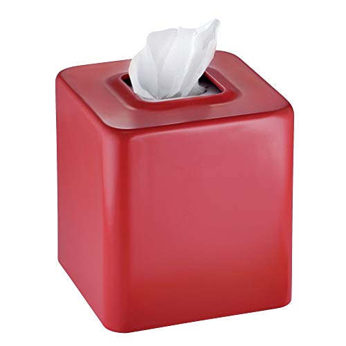 Book Cover MetroDecor mDesign Facial Tissue Box Cover/Holder for Bathroom Vanity Countertops - Red