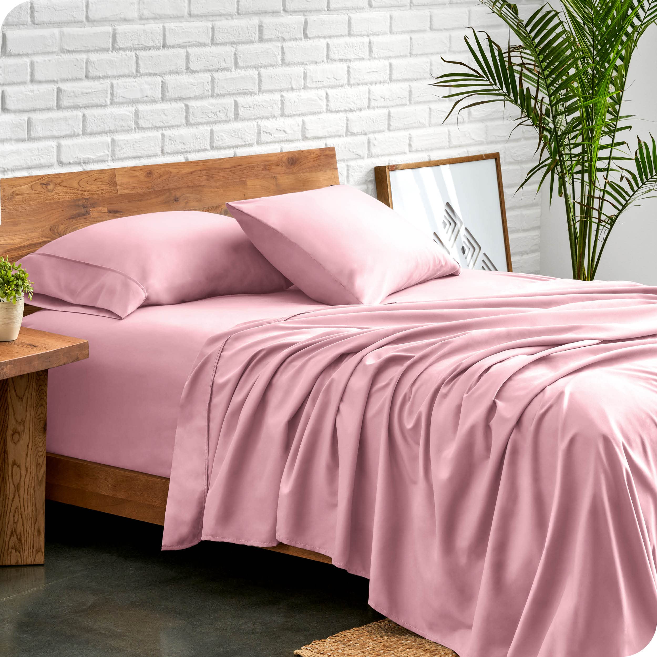 Book Cover Bare Home Twin XL Sheet Set - College Dorm Size - Luxury 1800 Ultra-Soft Microfiber Twin Extra Long Bed Sheets - Deep Pockets - Easy Fit - Extra Soft - 3 Piece Set - Bed Sheets (Twin XL, Light Pink) Twin XL 26 - Light Pink