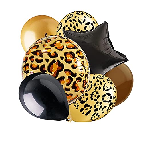 7PCS Jungle Animal Print Balloons Cheetah Print Balloons Safari Print Latex Balloons Zoo Animal Safari Balloons