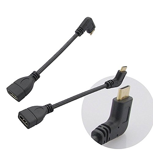 Seadream 6" 15CM High Speed 90 Degree Mini HDMI Right-Toward Male to HDMI Female Cable Adapter Connector (Right-Toward)