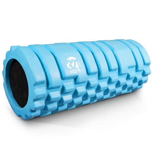 321 Strong Foam Roller - Medium Density Deep Tissue Massager for Muscle Massage and Myofascial Trigger Point Release, with 4K eBook - Aqua