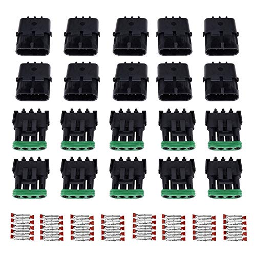 Book Cover MUYI 10 Kit 4 Pin Way Waterproof Electrical Connector 2.5mm Series Terminals