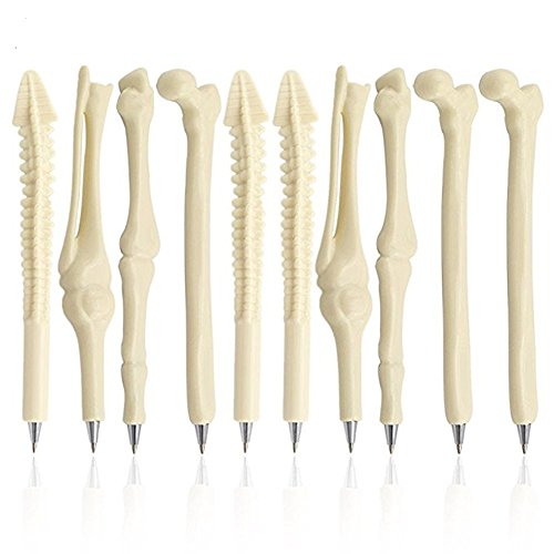 Creative Novelty Bone Shape Ink Ballpoint Pens Finger Pen Nurse Doctor Pen Stationery Gift Crazy Student Gift Pack of 20