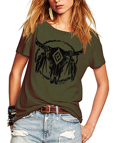 Romastory Womens Street Pattern Novelty T-Shirt Short Sleeve Loose Summer Tops Tee Shirts