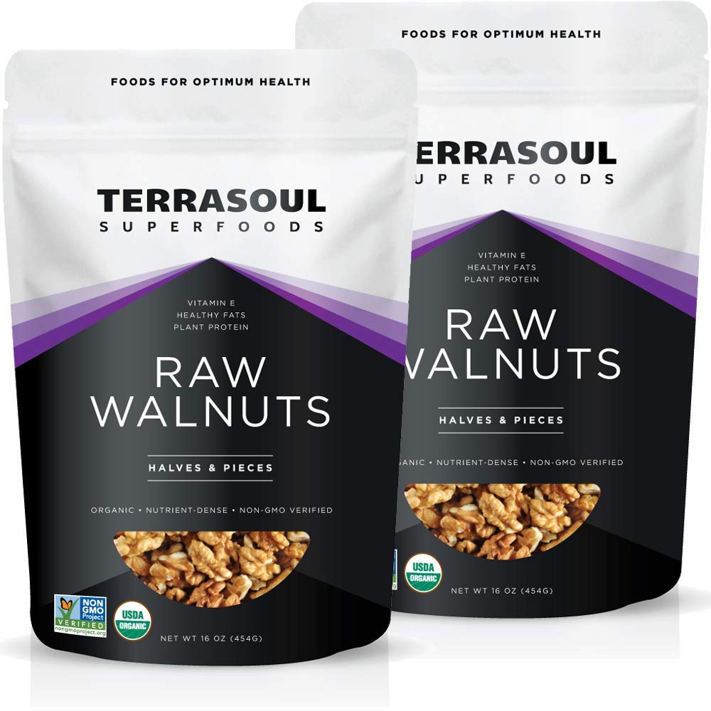 Book Cover Terrasoul Superfoods Organic Raw Walnuts, 2 Lbs (2 Pack) - Chandler Variety | Fresh | Light Color