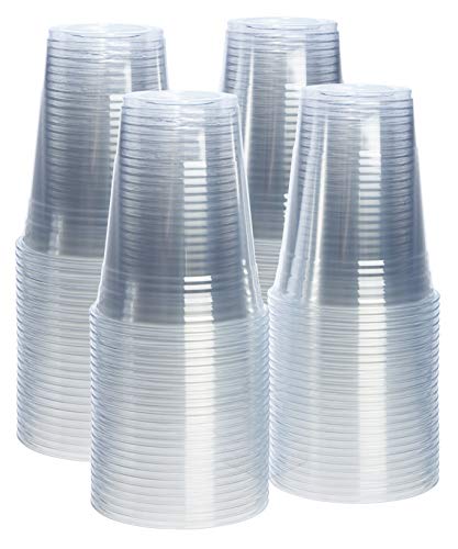 Book Cover [100 Pack - 16 oz.] Crystal Clear PET Plastic Cups