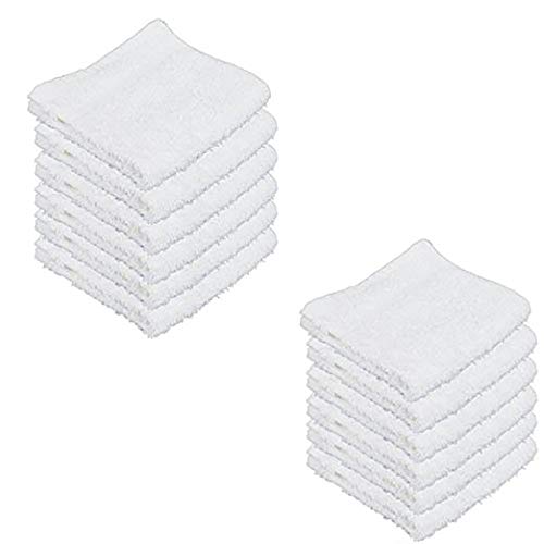 Book Cover 12 Pack White Hands Towels Fingertip Towel Make Up Face Wipes Highly Absorbent Washcloths (12