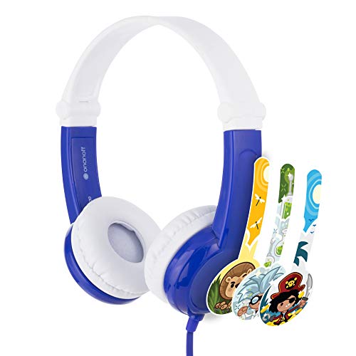 Book Cover ONANOFF BuddyPhones Connect, Volume-Limiting Kids Headphones, Foldable and Durable, Built-in Audio Sharing Cable with in-Line Mic, Best for Kindle, iPad, iPhone and Android Devices, Blue