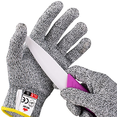 Book Cover NoCry Cut Resistant Gloves for Kids, XS (8-12 Years) - High Performance Level 5 Protection, Food Grade. Free Ebook Included!
