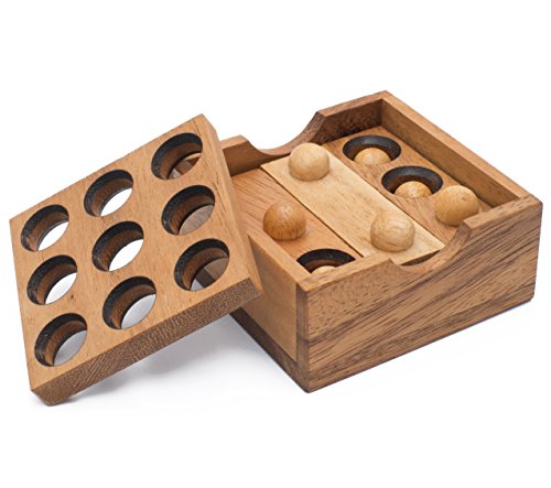 Gopher Holes: Handmade & Organic 3D Brain Teaser Wooden Puzzle for Adults from SiamMandalay with SM Gift Box(Pictured)
