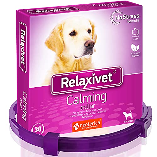Beloved Pets Calming Collar for Dogs | Improved DE-Stress Formula | Reduces Anxiety During Travel, Fireworks, Thunder, Vet Visits | Helps to Relieve Stress, Scratching, Fighting, Hiding