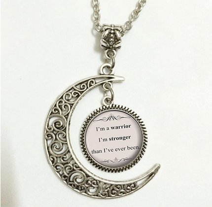 Charm Crescent Moon Song Lyric Jewelry - Demi Lovato Song Lyrics Quote Necklace - Inspirational Music Pendant - Silver Motivational Jewelry Gift for Her